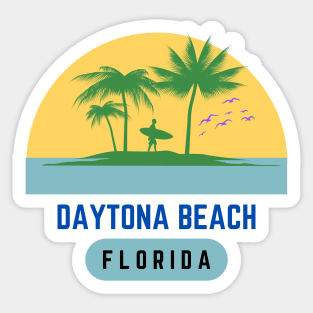 Daytona Beach Florida Sunset Vintage Sticker